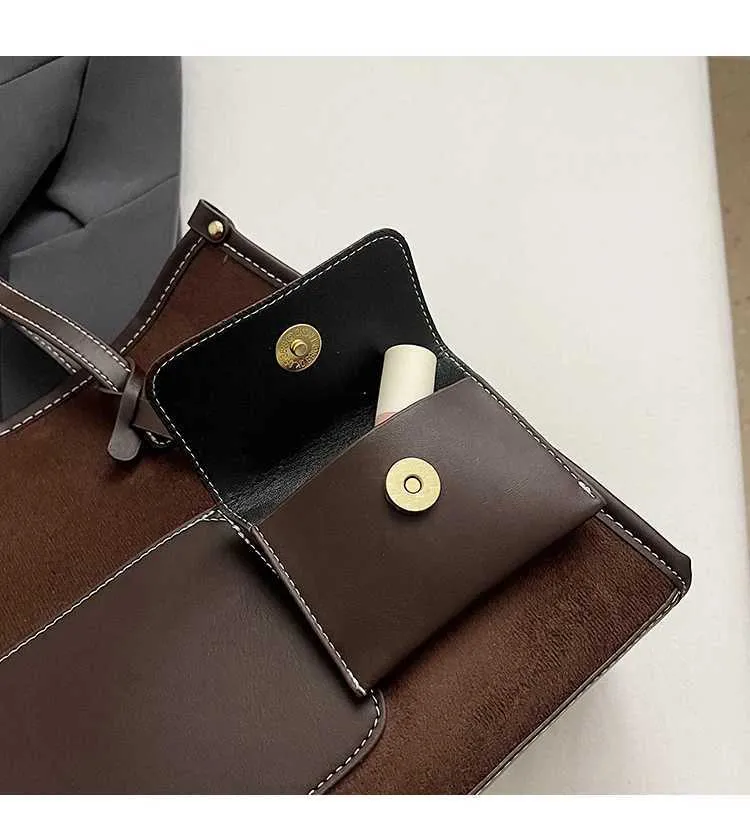 Women's Large Capacity Suede Shoulder Bag For Casual Commuting_voghion.com