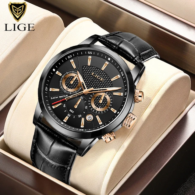 Luxury Men Quartz Watch Business Leather Strap Luminous Chronograph_voghion.com