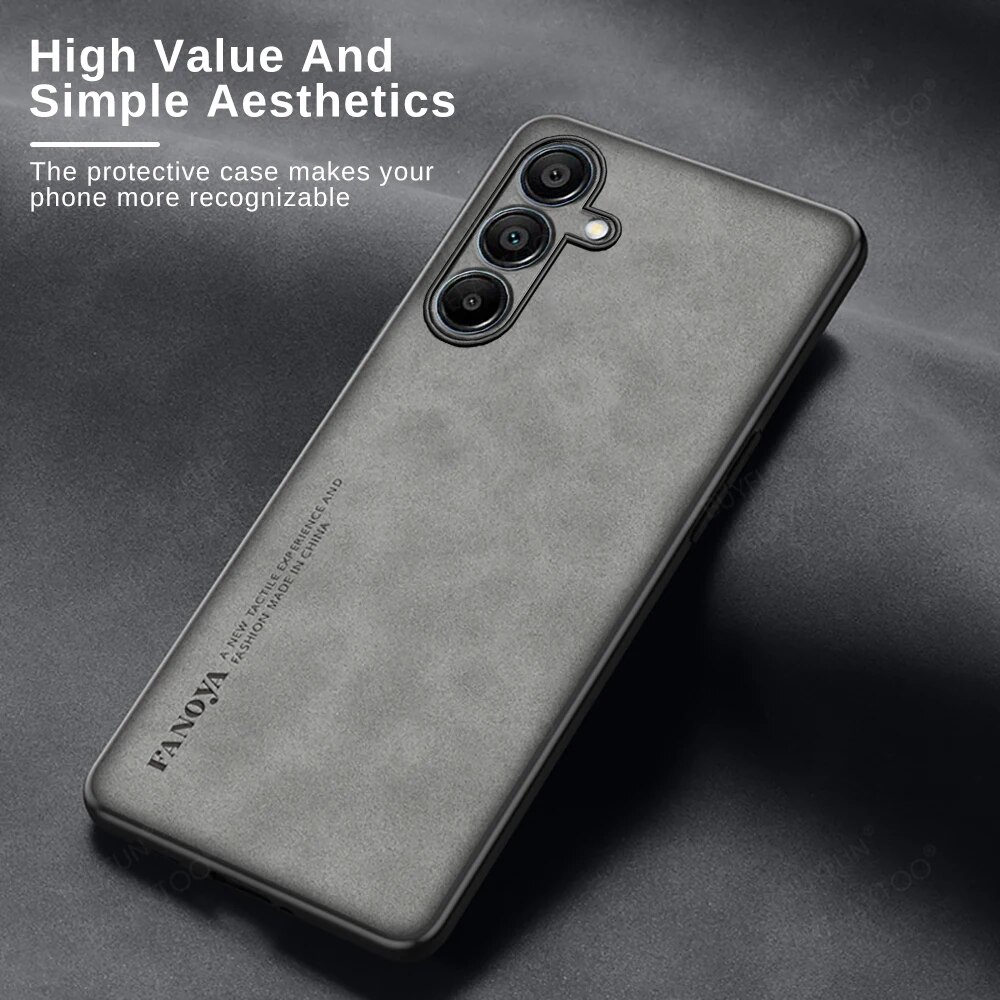 Samsang Custodia in pelle di pecora Fundas per Samsung Galaxy A15 A05s A05 4G A25 A35 A55 5G Copertura protettiva per obiettivo completo_voghion.com