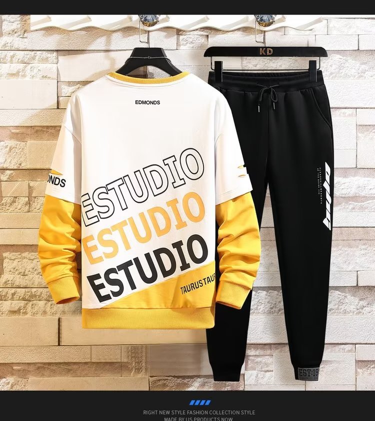 Rundhals-Kapuzenpullover für Herren, plüschig und dick, trendig, Anime, locker, langärmelig, kontrastfarbenes Herbstoberteil, 5XL_voghion.com
