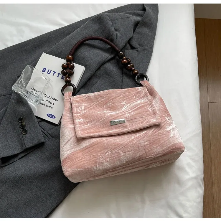 Bretelle in tessuto stampato alla moda da donna con hardware intarsiato, borsa sottobraccio e borsa portatile ad alta capacità 240806_voghion.com