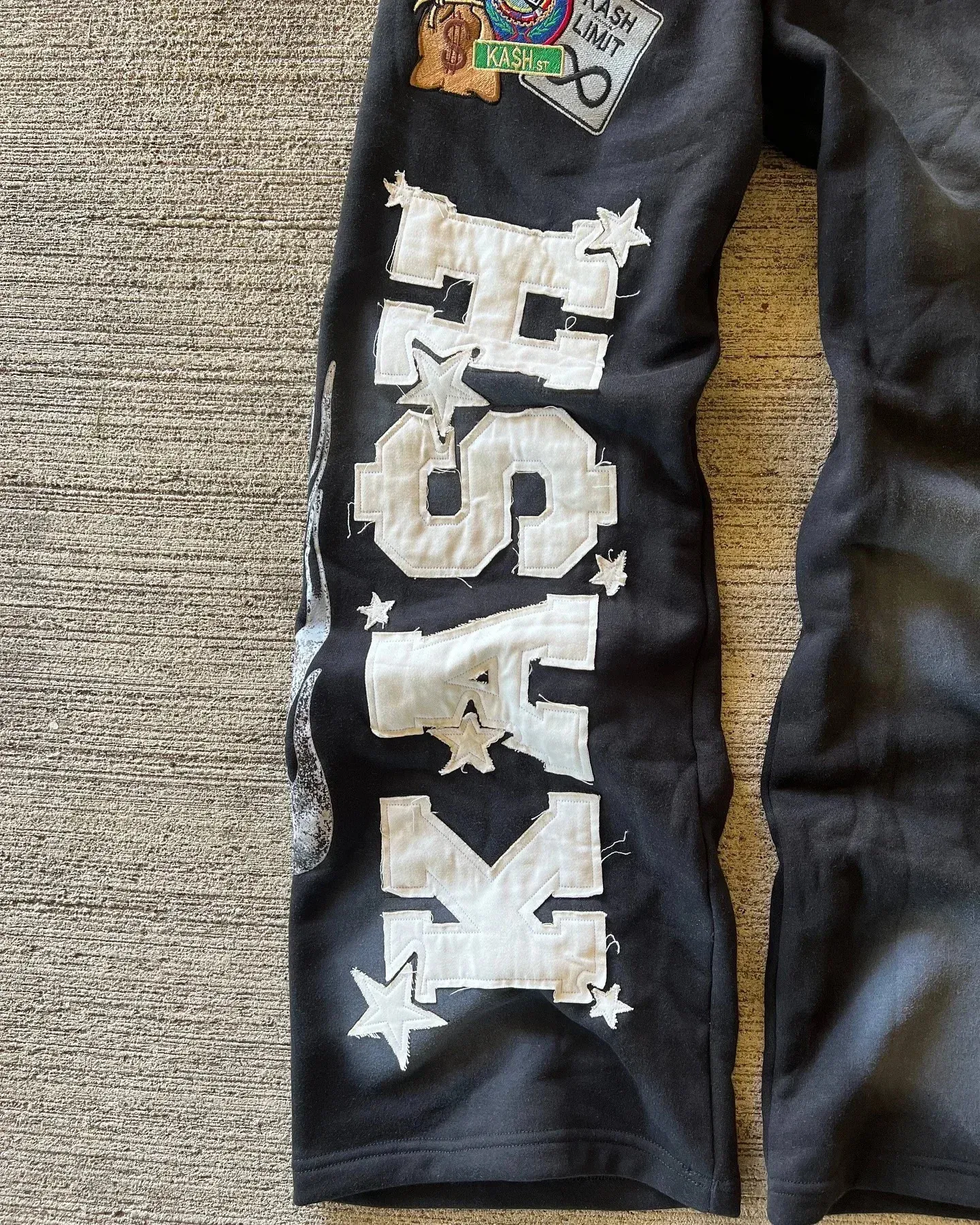 Vintage Red Double-layer Sports Y2K Mens Hip-hop Letter Patch Embroidered Loose Casual Elastic Waist Jogging Pants_voghion.com