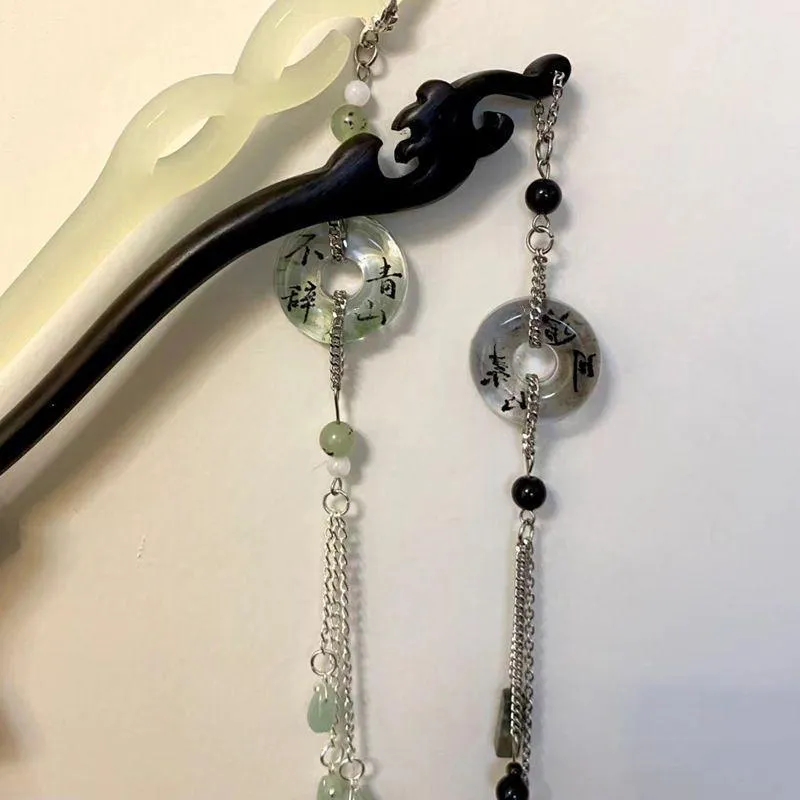 Fermagli per capelli in stile cinese elegante con calligrafia a farfalla e nappa, forcina per capelli, bacchetta, bastoncino, ornamento, copricapo, accessorio_voghion.com