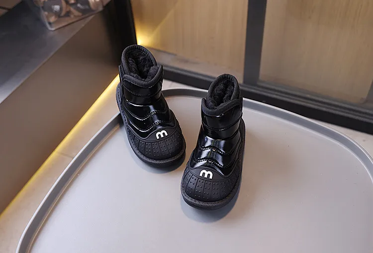 Winter Kids Youth Cotton Shoes Fashion Boys Girls Ankle Boots Littlesprouts Soft Bottom Warm Student Boot Sier Black_voghion.com