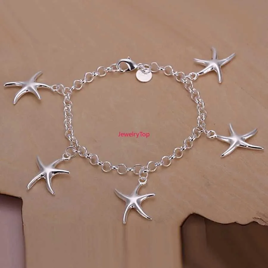 Catena di bellezza moda di alta qualità Sterling Sier Gioielli ciondolo stelle Bracciali Catena carina per donne regali per signora JSHH193 H240504_voghion.com
