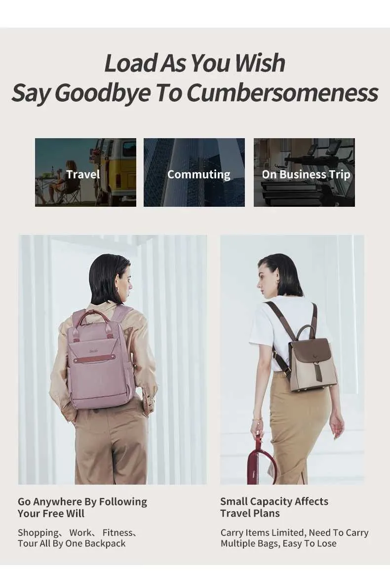 Chantria Mini sac à dos pour femme, élégant, étanche, sac de travail avec port USB, joli sac à dos de voyage pour l'universitéC241031_voghion.com