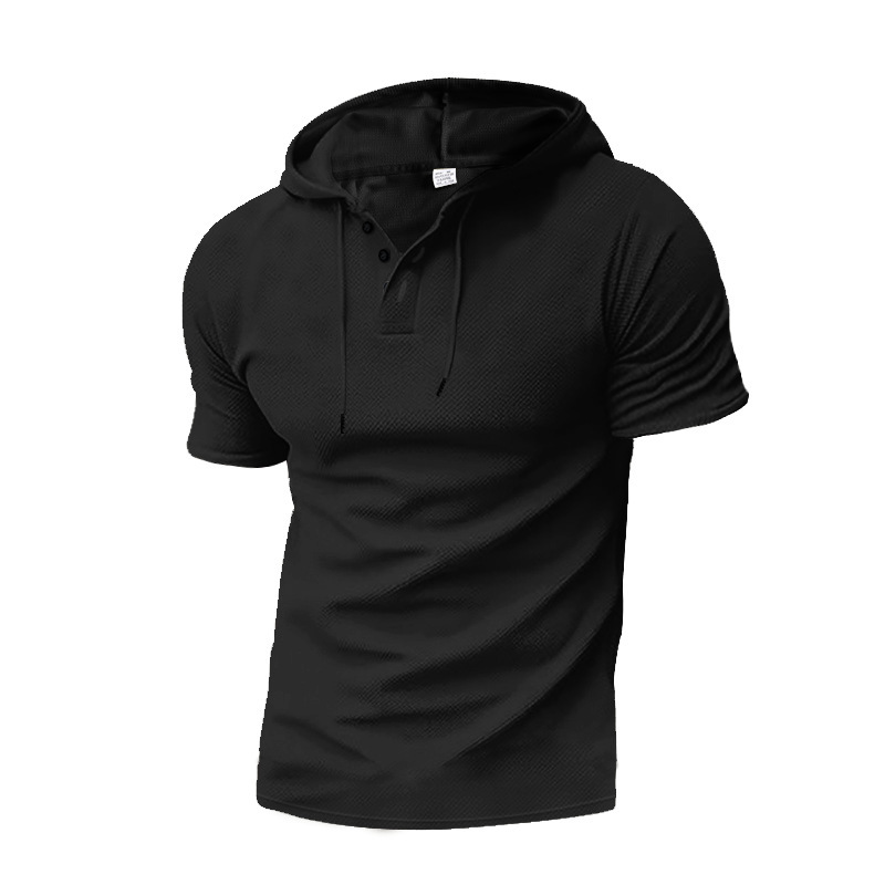 2024 New Summer Short Sleeved T-shirt Men's Hooded Top American Henry Shirt_voghion.com