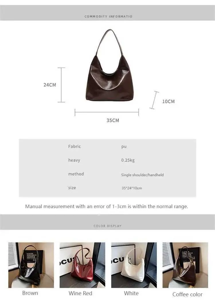 Borsa rossa di grande capacità per le donne 2024 Nuova trama retrò Borsa a tracolla singola Moda Versatile Casual Donna_voghion.com