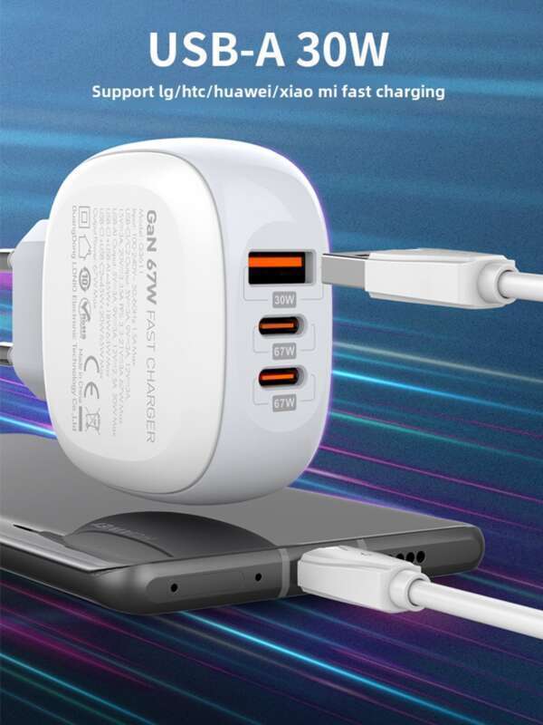 LDNIO Laptop töltő Európai Szabványos 67W Mobiltelefon Tablet Digitális Dugó Több Portos Gyorstöltés_voghion.com