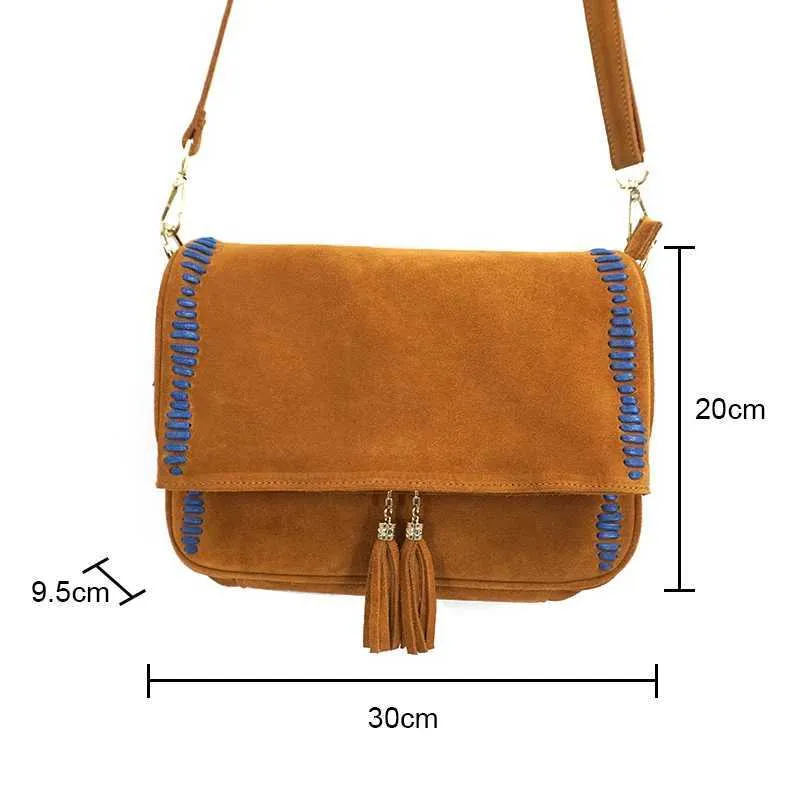 Sac à bandoulière en daim véritable et nubuck pour femme, sac à bandoulière latéral à franges, sac de créateur Za, taille moyenne, élégant au quotidien_voghion.com