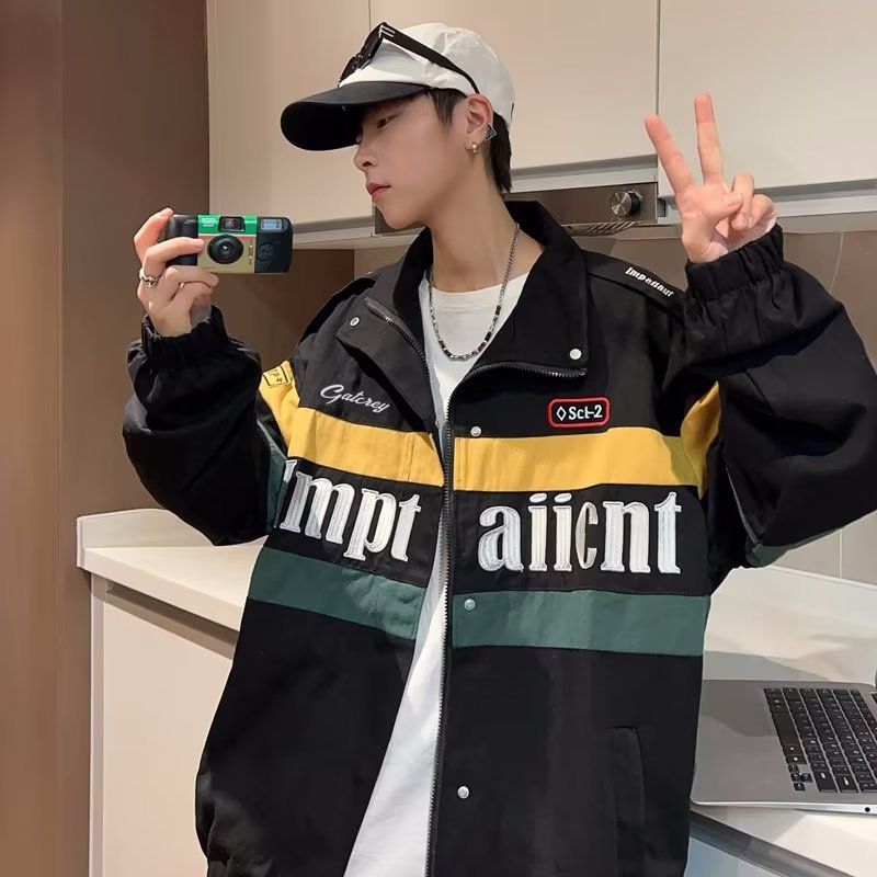 Baggy Racing Suit Trendy Baseball Jacket_voghion.com