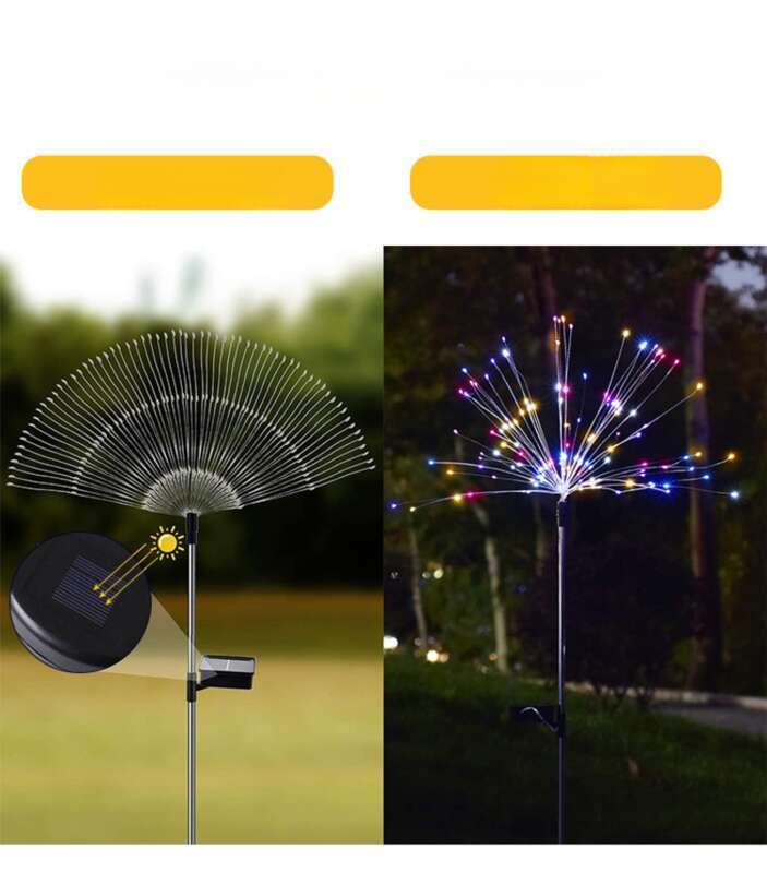 LED päikesepaneeliga maapinnale kinnitatav ilutulestik, võilillekeer, välistingimustes sisehoovi aiakaunistus, vasktraadist muruvalgusti_voghion.com