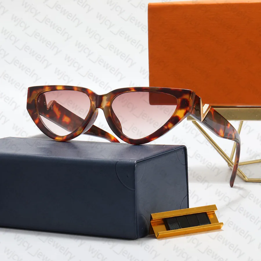 Summer Designer Sunglasses Beach Glasses Fashion Cat Eye Full Frame Letter Design for Man Woman 4 Color Good Quality_voghion.com