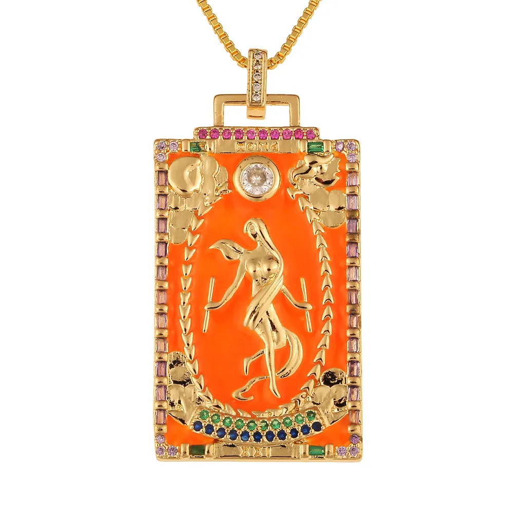 Collana con ciondolo carta dei tarocchi stile hip hop_voghion.com