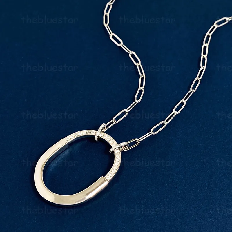 Klassische Schlosshalskette Halsketten Damen Gold Silber Geschenk für Freundin Hochzeiten Set mit Diamant Designer Schmuck_voghion.com