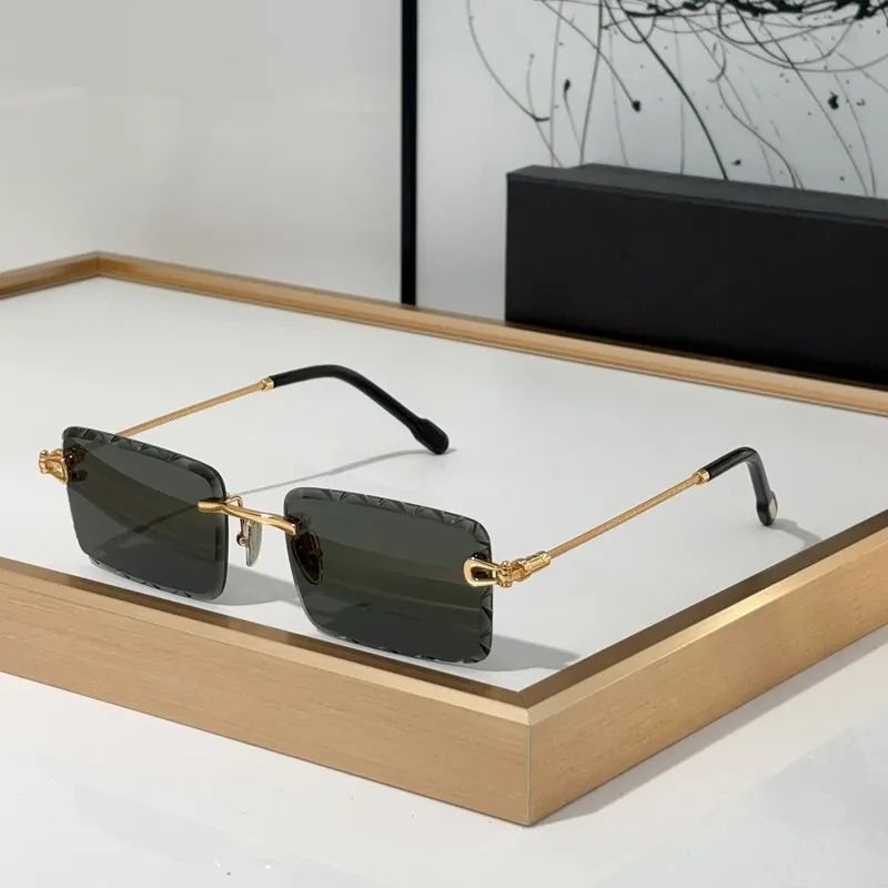 New metal frameless black square rimless sunglasses designer sunglass Beach dark Shades Unisex sun glasses eyewear_voghion.com