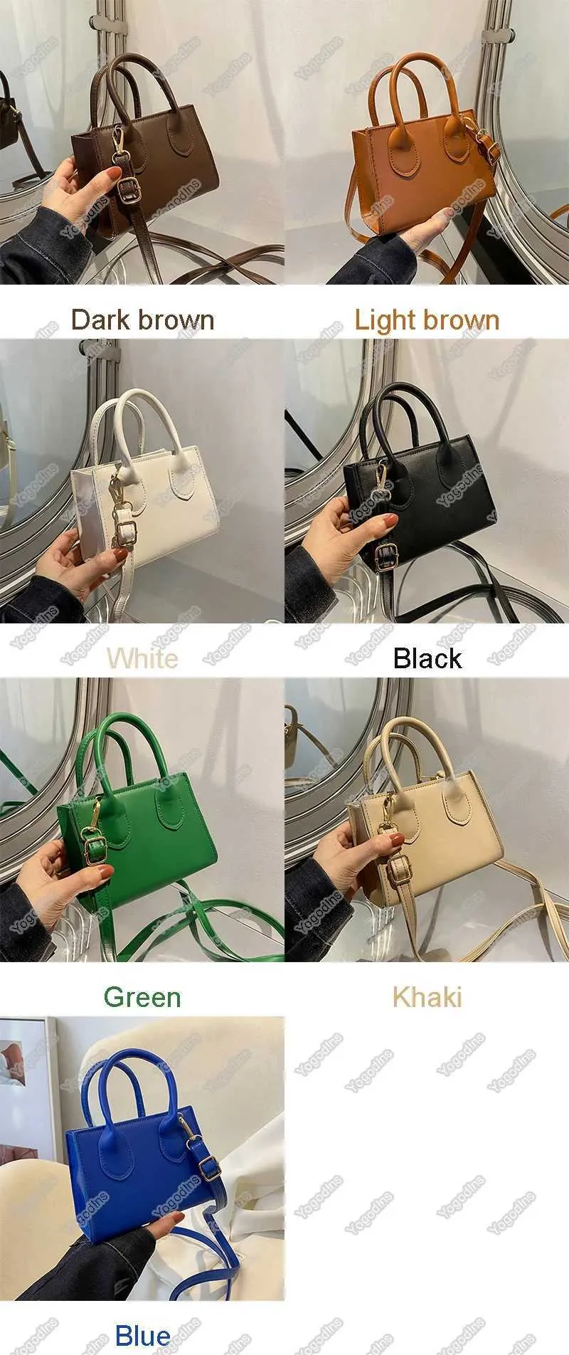 Elegant Top Handle Shoulder Bag For Women Solid Color Pu Leather_voghion.com
