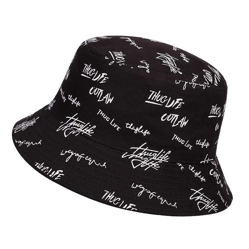 New double-sided fisherman breathable large brim outdoor protection, personalized graffiti hat, sun protection hat_voghion.com