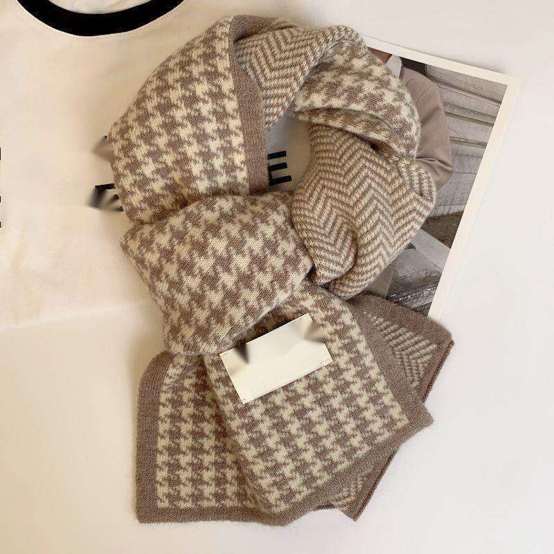 Scarf Women's Winter New Korean Edition Atmosphere Double Sided Student Cute Warmth Thickened Knitted Advanced Feeling_voghion.com