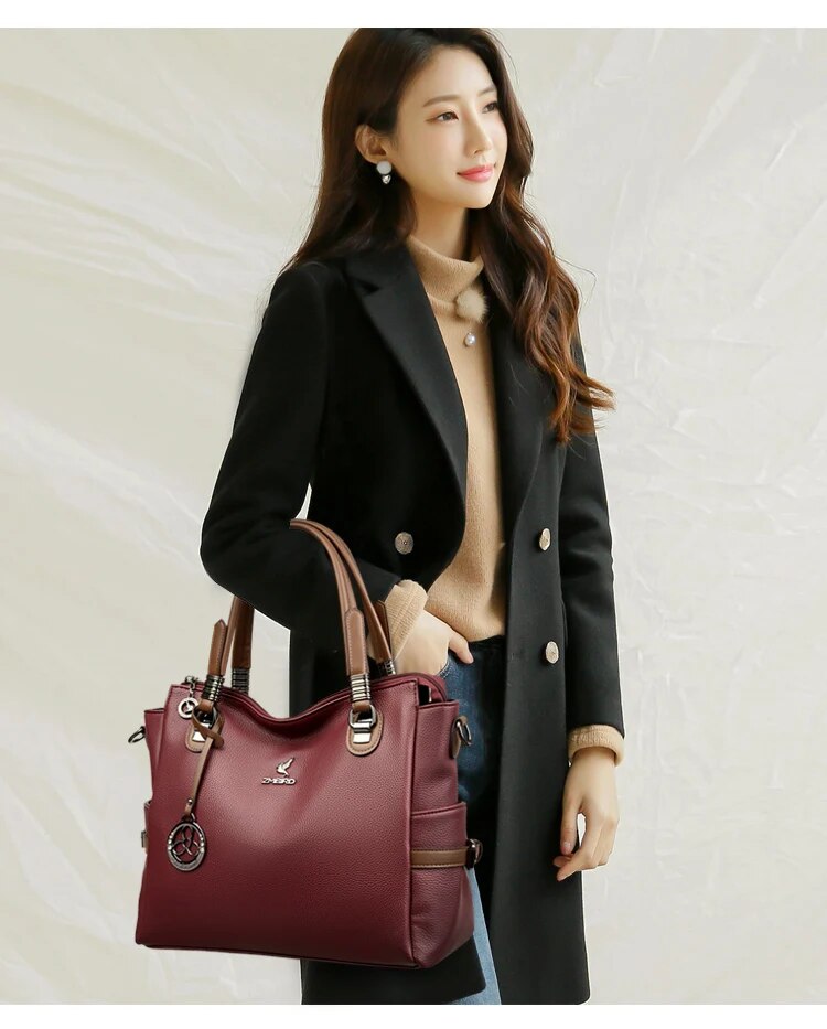 Borse da donna eleganti Borse in pelle di alta qualità Borse da donna con manico superiore Borsa a tracolla a tracolla di grande capacità Borse a mano_voghion.com
