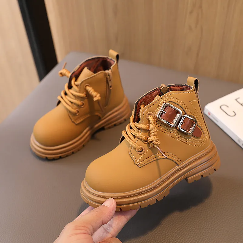 Pantofi sport pentru copii mici, toamnă și iarnă, noi, fete, maro, Kidsnest, băieți, casual, cu talpă moale, cizme scurte, mărime_voghion.com