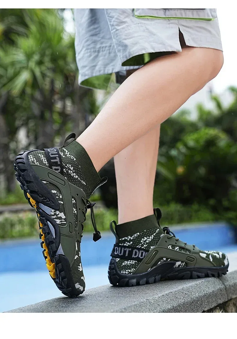 for Man Outdoor Hiking Shoes Comfortable Breathable Mesh High Top Boots Mountaineering Woman Quick Drying Leisure Travel_voghion.com