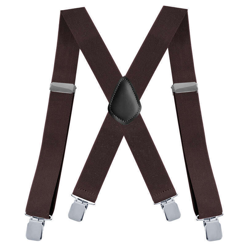 VOOTHOST Strapazierfähige Hosenträger in großer Größe für Männer, für die Arbeit im Freien, 5,1 cm breit, X-Rücken, 4 starke Clips, verstellbare elastische Hosenträgergurte F0216_voghion.com