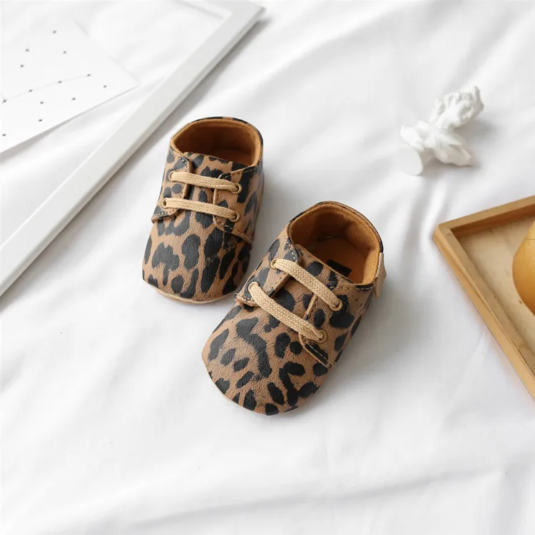 Infant First Walkers Leather Sneakers With Anti-slip Rubber Sole_voghion.com