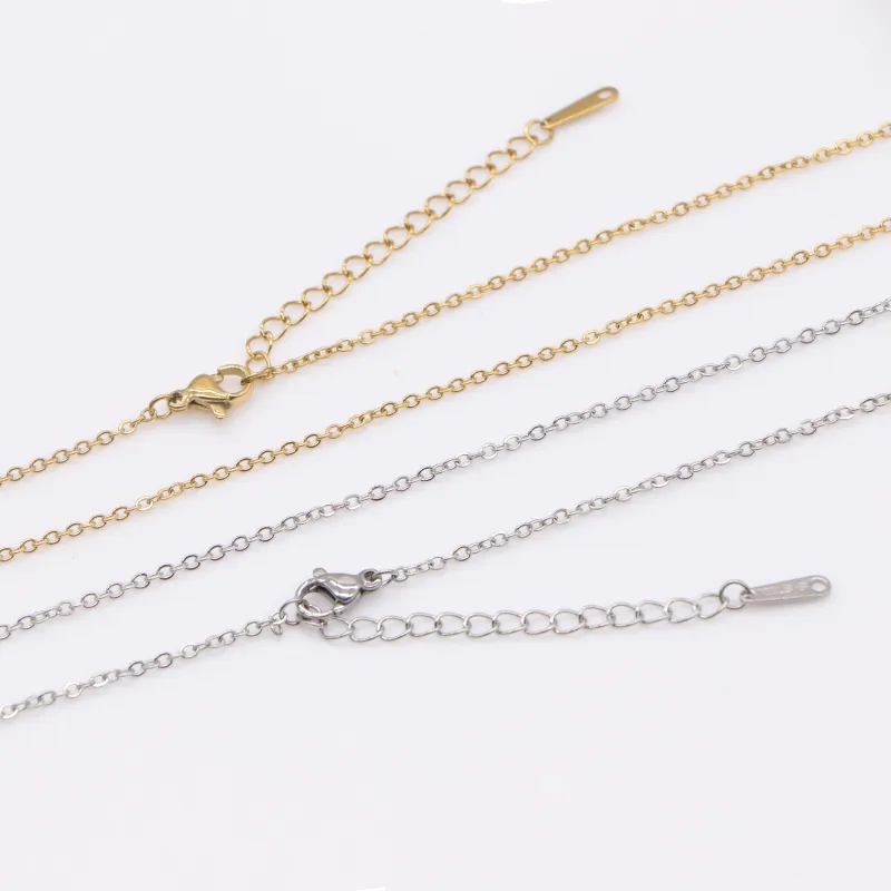 Ketten 10 teile/los 1,5mm Dicke Edelstahl Link Halsketten Halskette Für Diy Zubehör Schmuck Machen 45 5cm_voghion.com