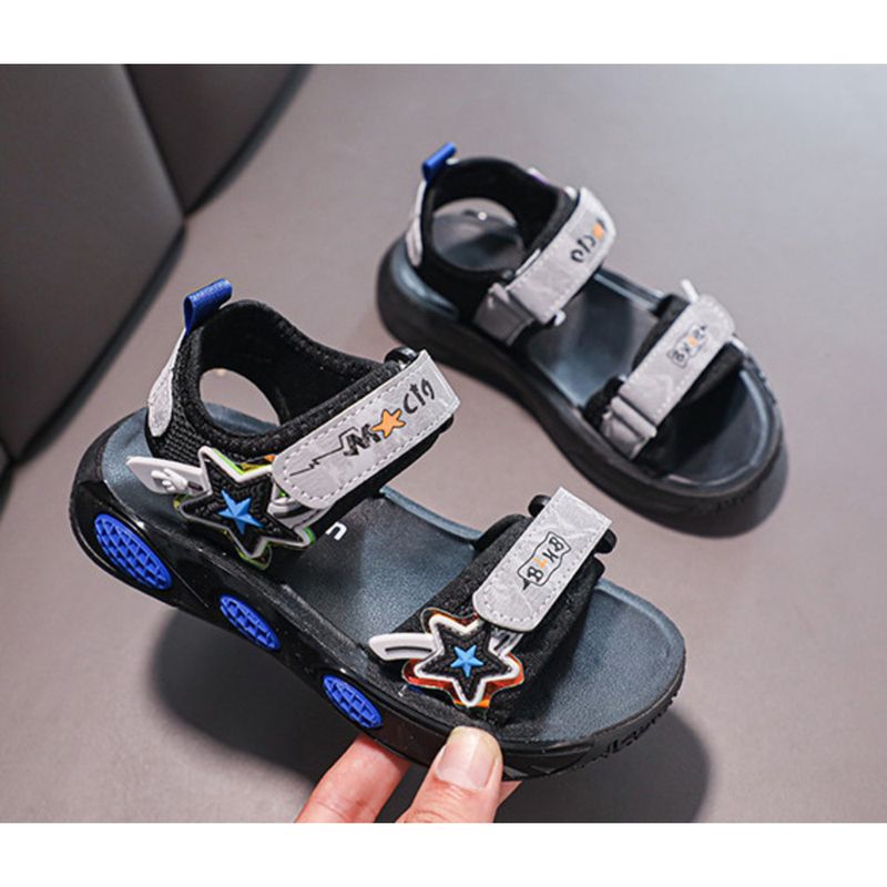 Boys' Star 2024 summer new little boys beach shoes sports soft soled student sandals Big kids_voghion.com