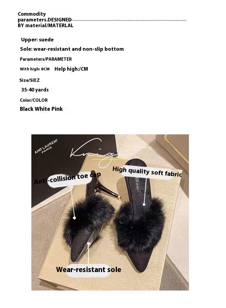 Mao High Slim Heel Sandalen für Oberbekleidung 2023 Frühling und Herbst Neue vielseitige französische spitze Halbschuhe Damentrend_voghion.com