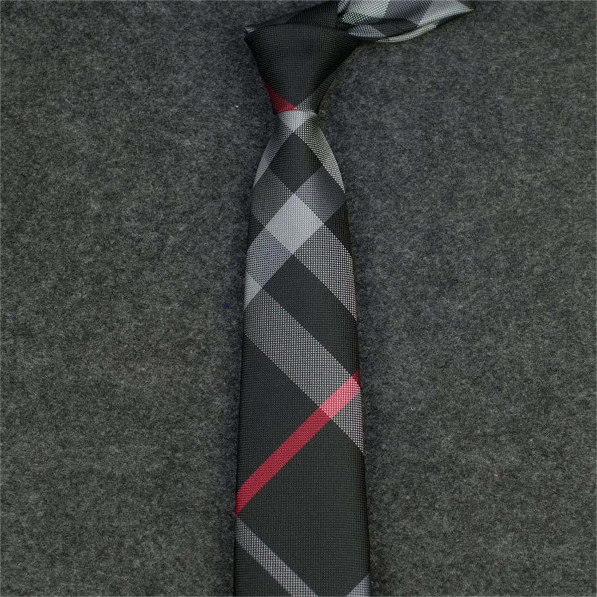 Cravatta per adulti nuova di zecca, in seta nera e blu, jacquard intrecciata a mano per uomo, casual e da lavoro, alla moda, a scatola_voghion.com