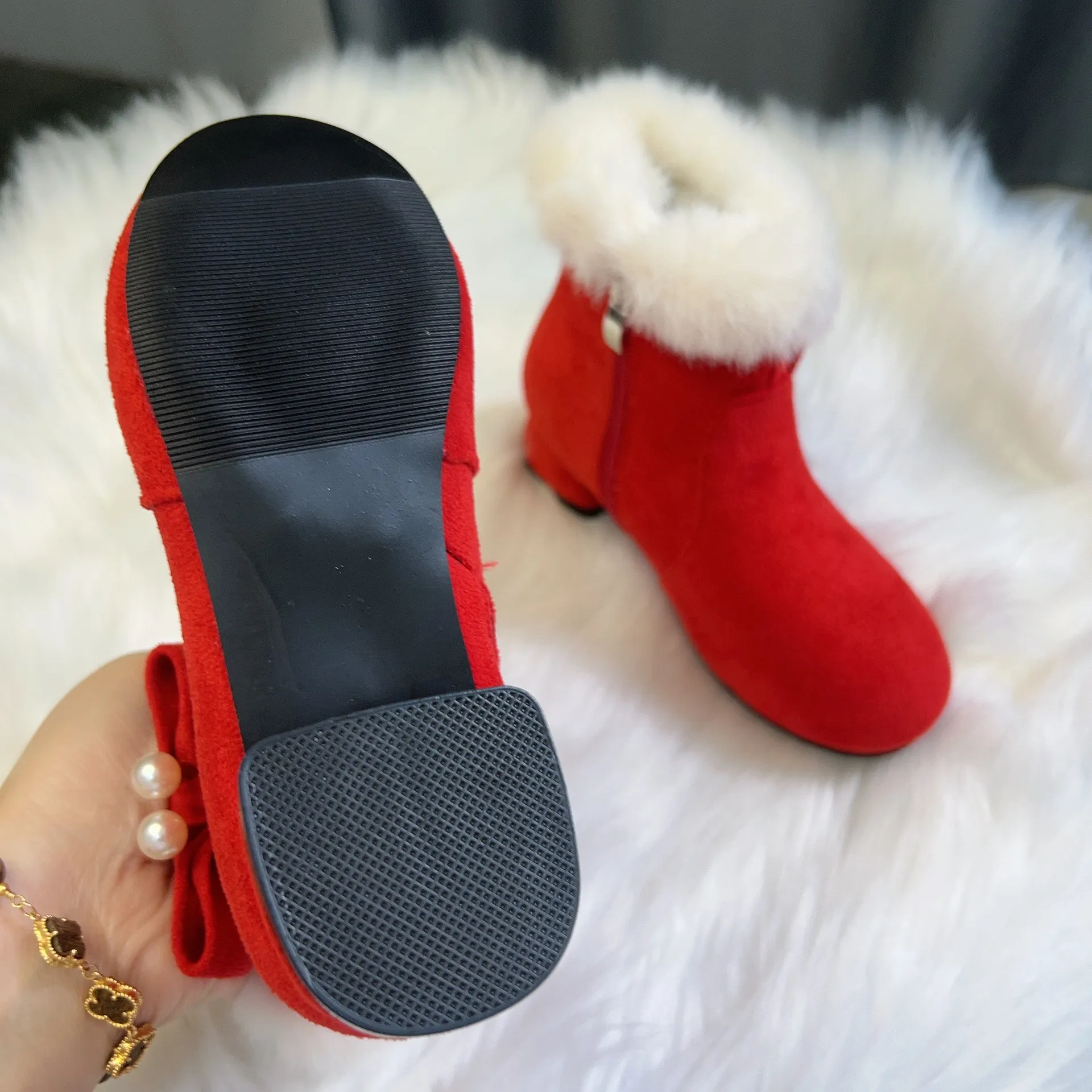 Kinder halten warme Prinzessin Baumwollschuhe Cutefeet für Mädchen Kinder Plus Veet Plüsch Schneestiefel Winterschuh für Mädchen_voghion.com