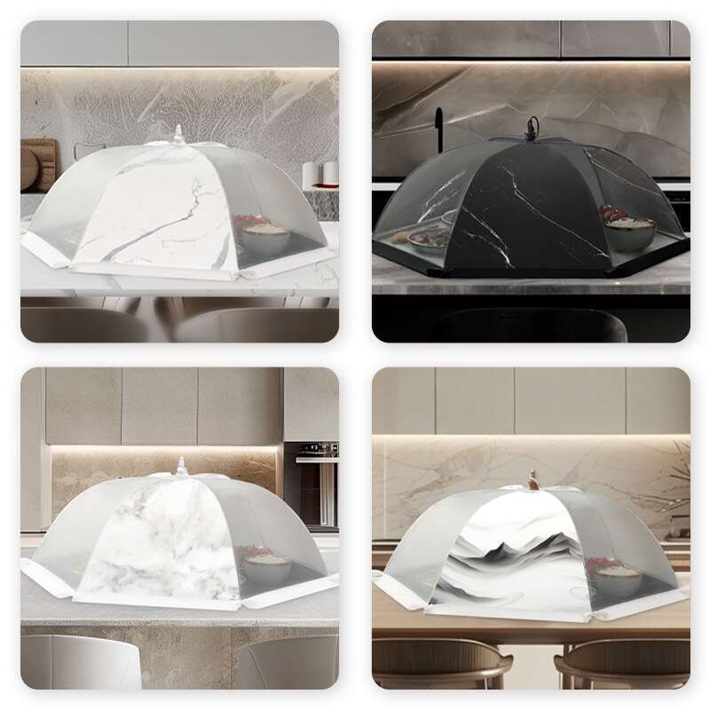 Husă de masă pliabilă simplă, husă pentru legume, plasă transparentă respirabilă, rezistentă la țânțari și muște, minimalistă, pentru casă_voghion.com