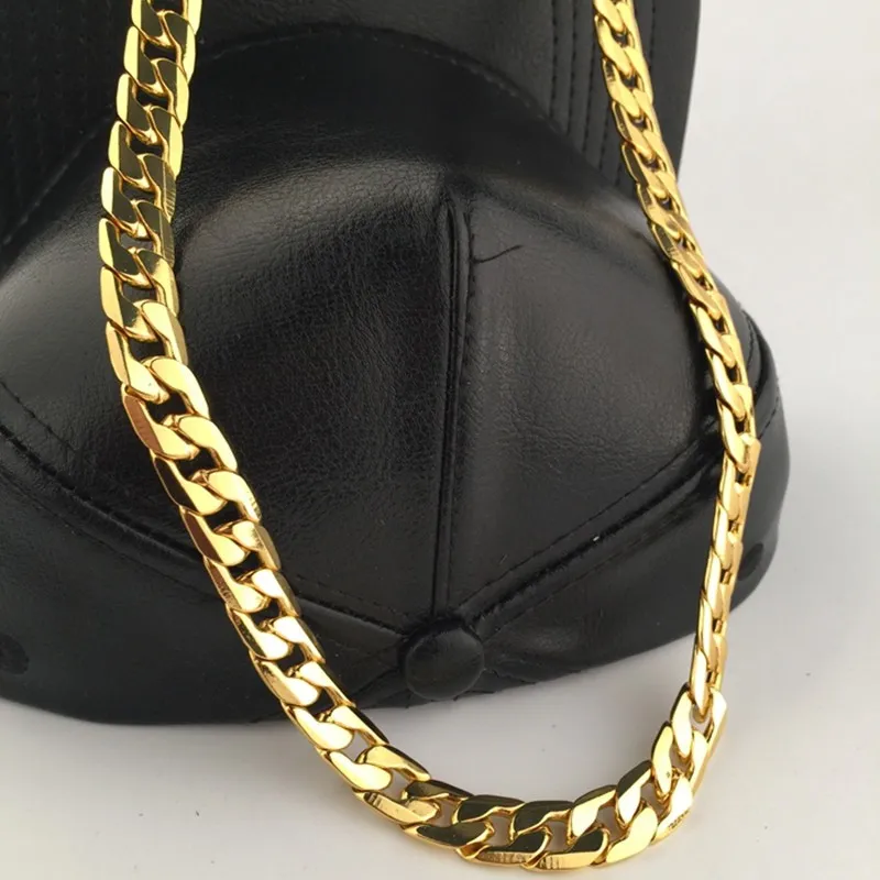 Chaîne pour homme et garçon de 12 mm d'épaisseur, collier en or jaune rempli de strass, bijoux en gros, chaînes cadeaux Hip Hop_voghion.com