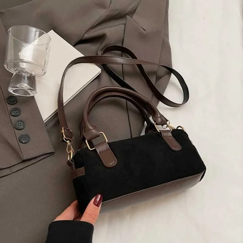 Borsa a tracolla retrò da donna, borsa alla moda in pelle PU con stili vintage, borsa a tracolla per uso in ufficio C241217_voghion.com