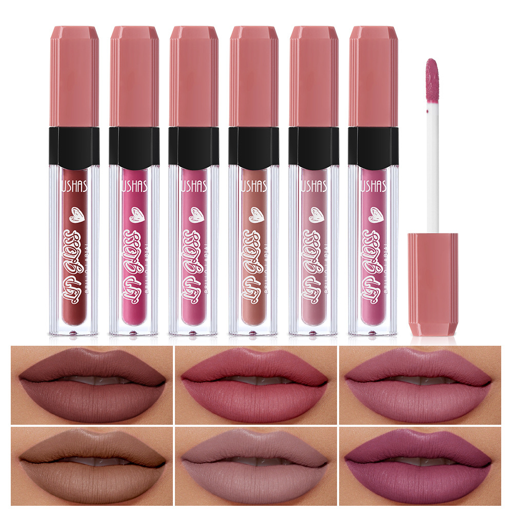 USHAS6 essence Mouth Red Glaze Female Lip Color Lipstick does not touch cup matte_voghion.com