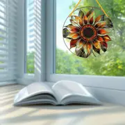 Acchiappasole a forma di girasole 20x20 cm - Graziosa decorazione da appendere in acrilico. Perfetta per pareti, finestre e verande. Un regalo creativo ideale per le feste._voghion.com