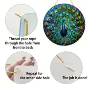 8" Peacock Suncatcher - Double-sided Acrylic Round. Perfect For Window/wall/garden Decor. Ideal Housewarming/holiday Gift & Diwali Decoration._voghion.com