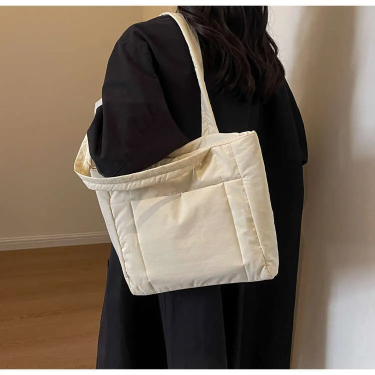 New Cotton Material Tote Bag Women College Students Canvas Bags Nylon Handbag_voghion.com