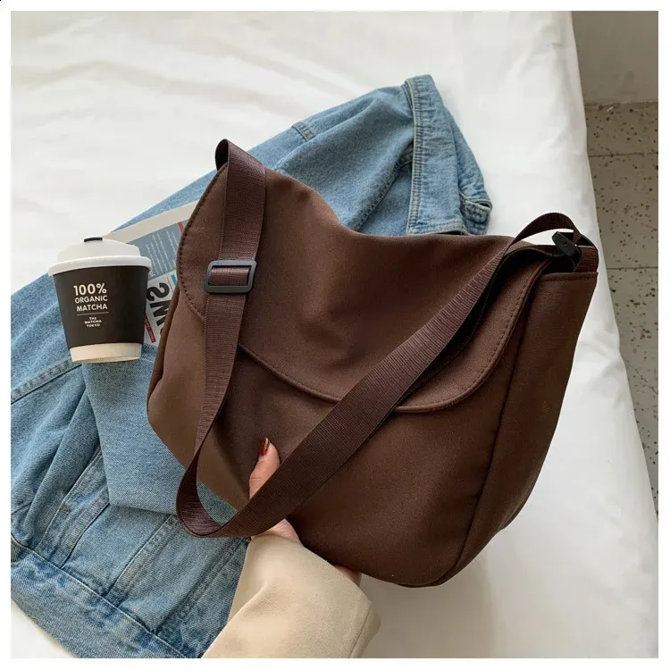 Solid Color Crossbody Simple Ladies Shoulder Waterproof Nylon WomenS Handbags Fashion Messenger Bag Women 240827_voghion.com