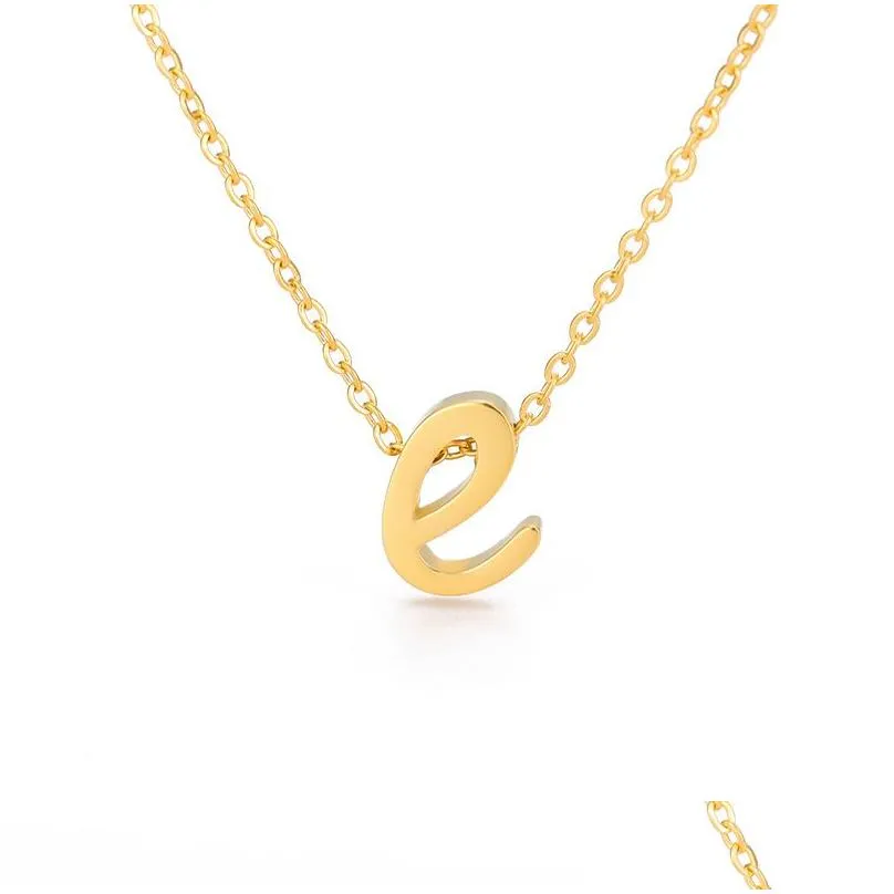 Pendant Necklaces Vintage Tiny Initial Letter For Women Stainless Steel Old English Necklace Birthday Gothic Jewelry_voghion.com