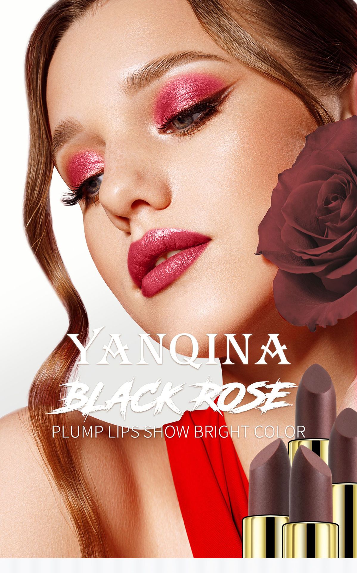 Nouveau YANQINA Yanqina Black Rose Rouge à Lèvres Chaud Changement Progressif Maquillage Affichage De Couleur Rouge à Lèvres Hydratant Changement De Couleur Rouge à Lèvres_voghion.com