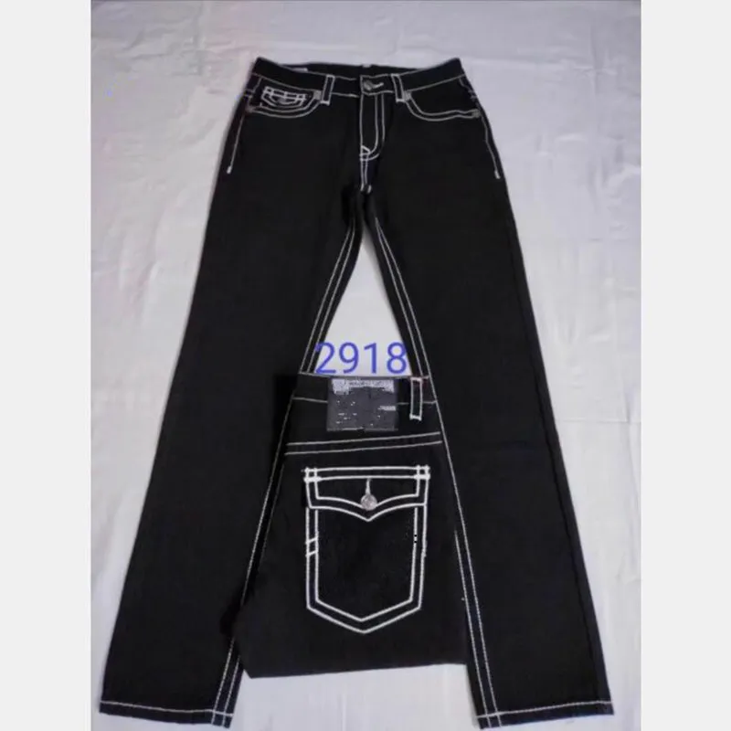 Men's True Long Trousers Mens Coarse Line Super Religion Jeans Clothes Man Casual Pencil Blue Black Denim Pants M2926_voghion.com
