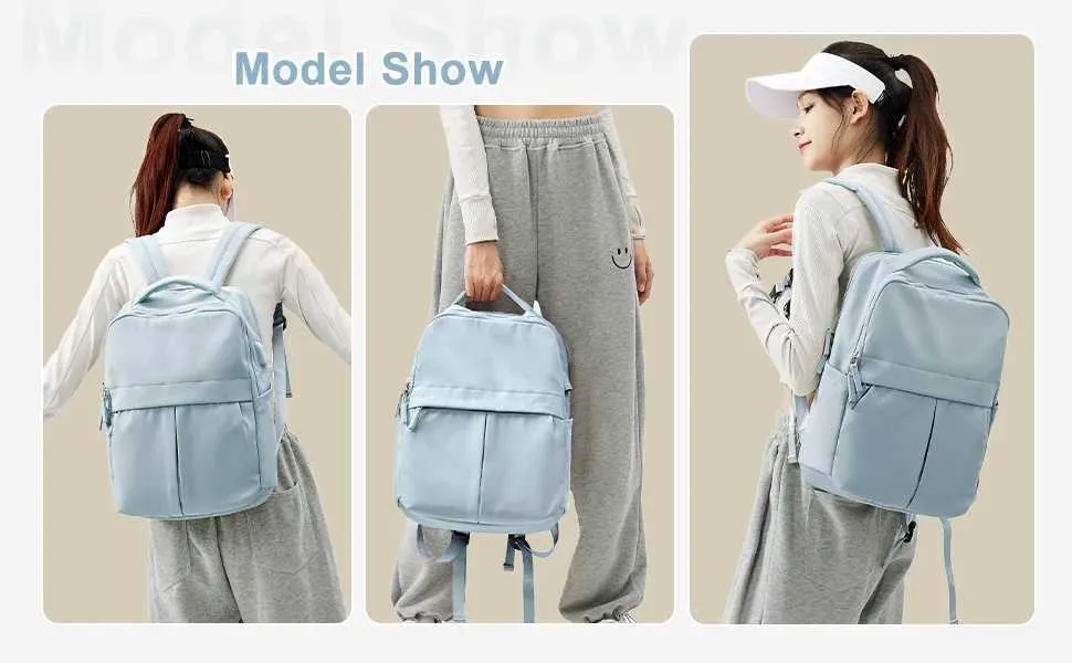 Laptop Women 15.6 College Work Travel Business Computer Backpack with USB Port Casual Daypack for Teacher NurseC241107_voghion.com