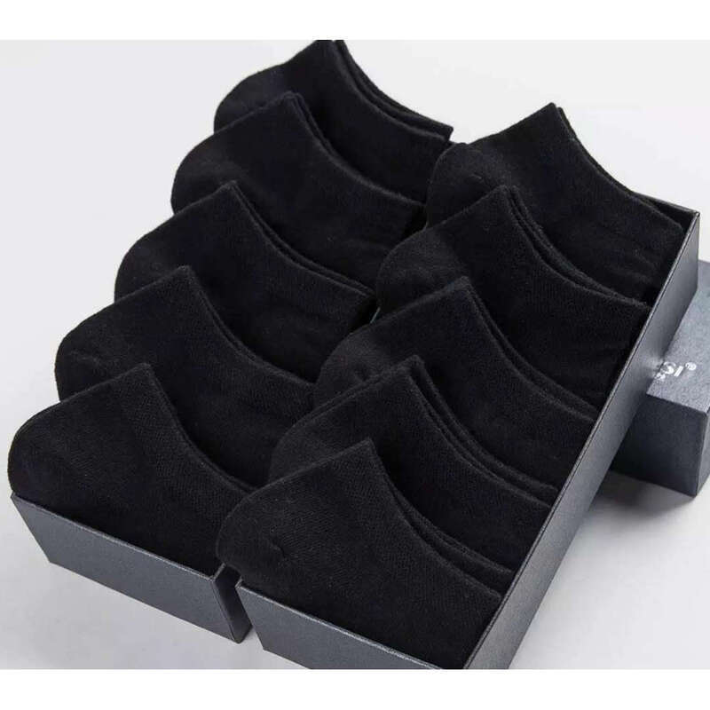 Preto e branco cinza verão, outono, inverno, quatro estações, cor sólida, cano curto masculino, invisível, descartável_voghion.com