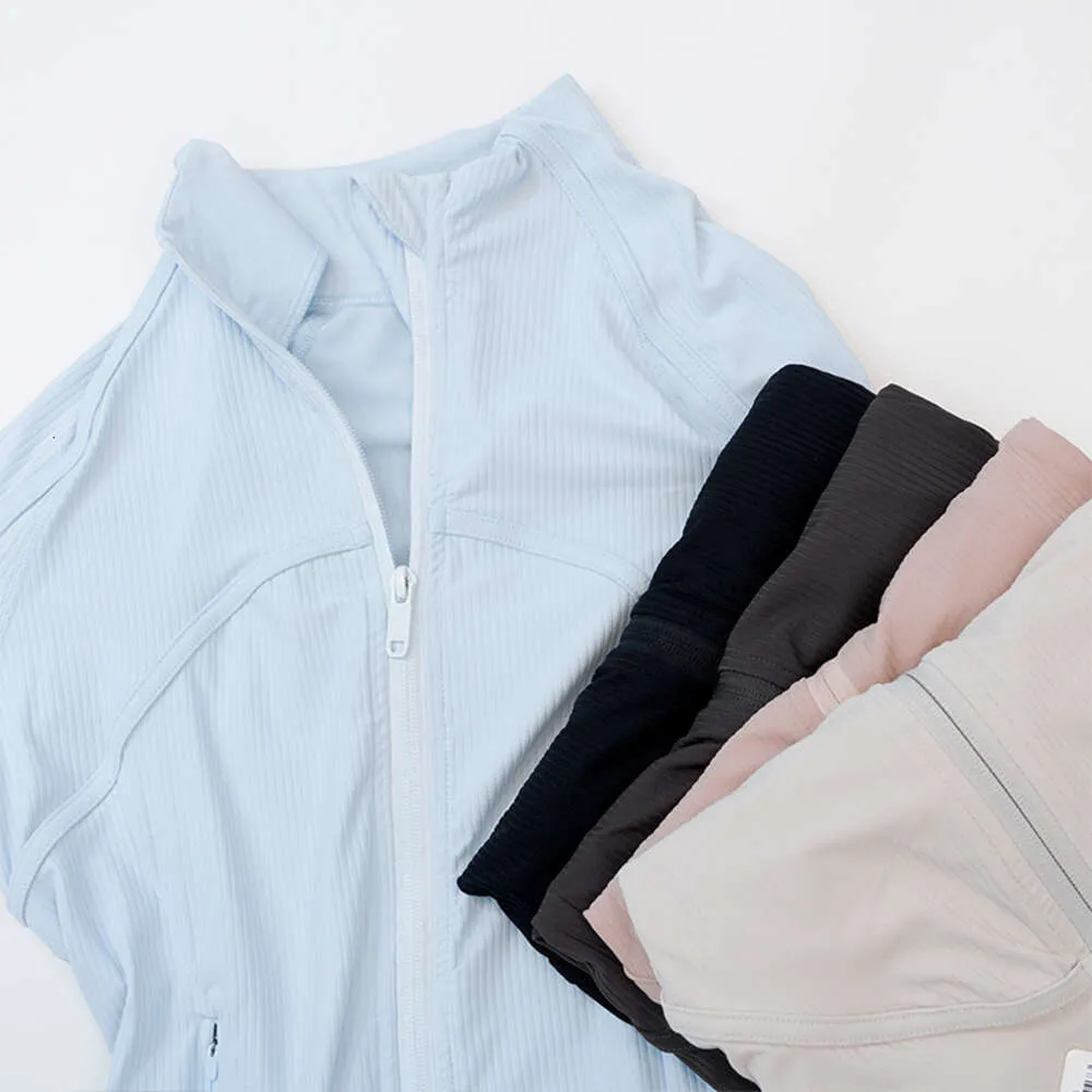 Yoga Cropped Define Coat Long Sleeve Shirt Rib Short Womens Tight Thin Jacket Breathable Cardigan Sportswear Summer_voghion.com
