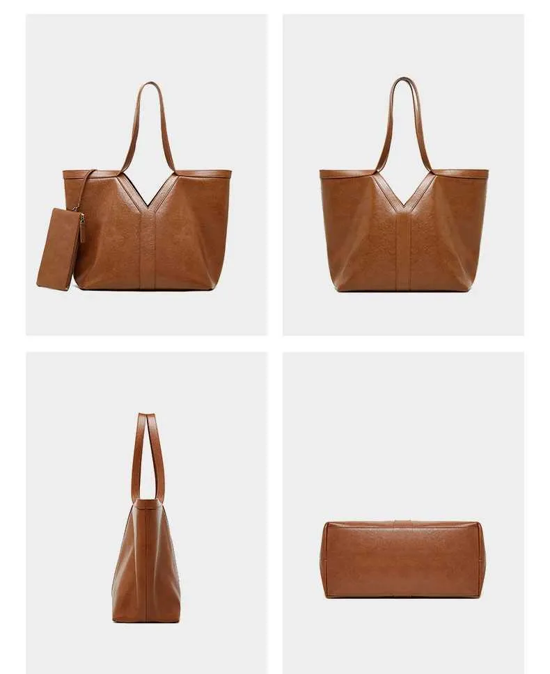 Burminsa 2-teiliges Set Leder-Einkaufstasche für den Winter 2024, Designer-Handtasche für Pendler und Einkäufer, Damenhandtasche Y241123_voghion.com