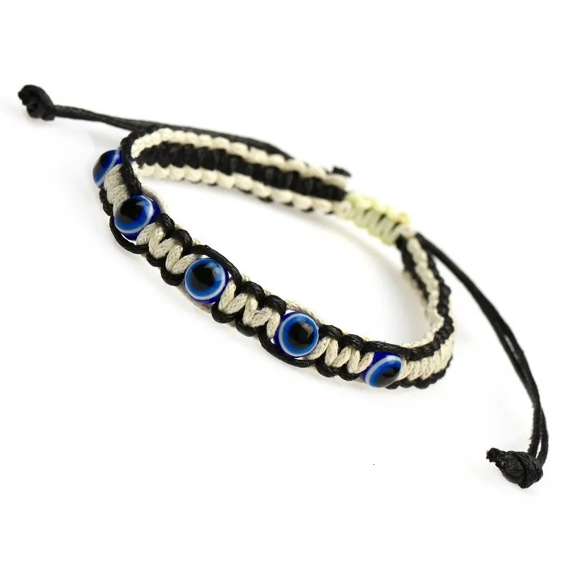 Chain Handmade Turkish Blue Evil Eyes Bead Charm for Men Women Lucky Adjustable Braid Rope String Bracelet Friendship_voghion.com
