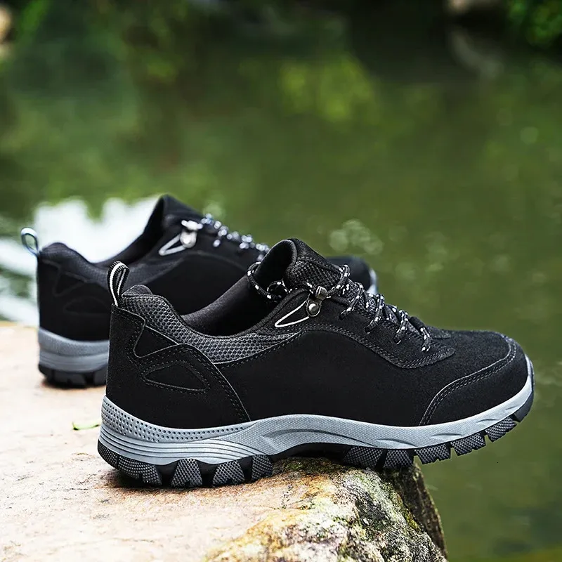 Herren Outdoor Wanderschuhe Aus Wildleder Mit Schnürung_voghion.com